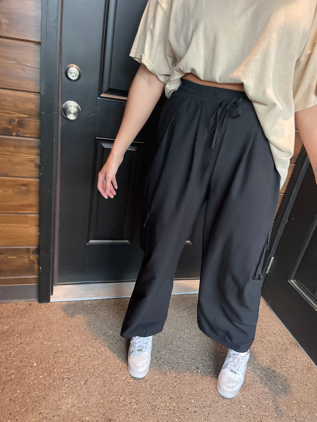 Black Wide Leg Cargo Pants