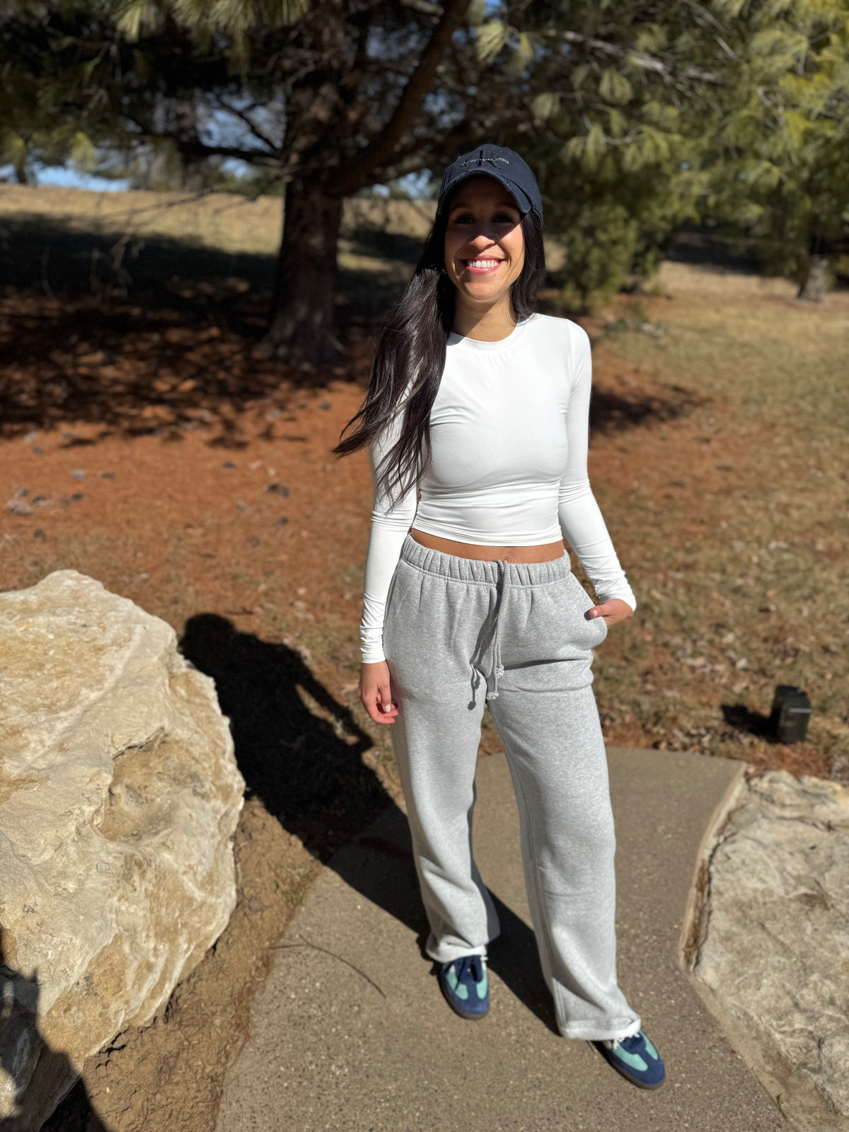 Heather Grey Wide Leg Fleece Sweatpants