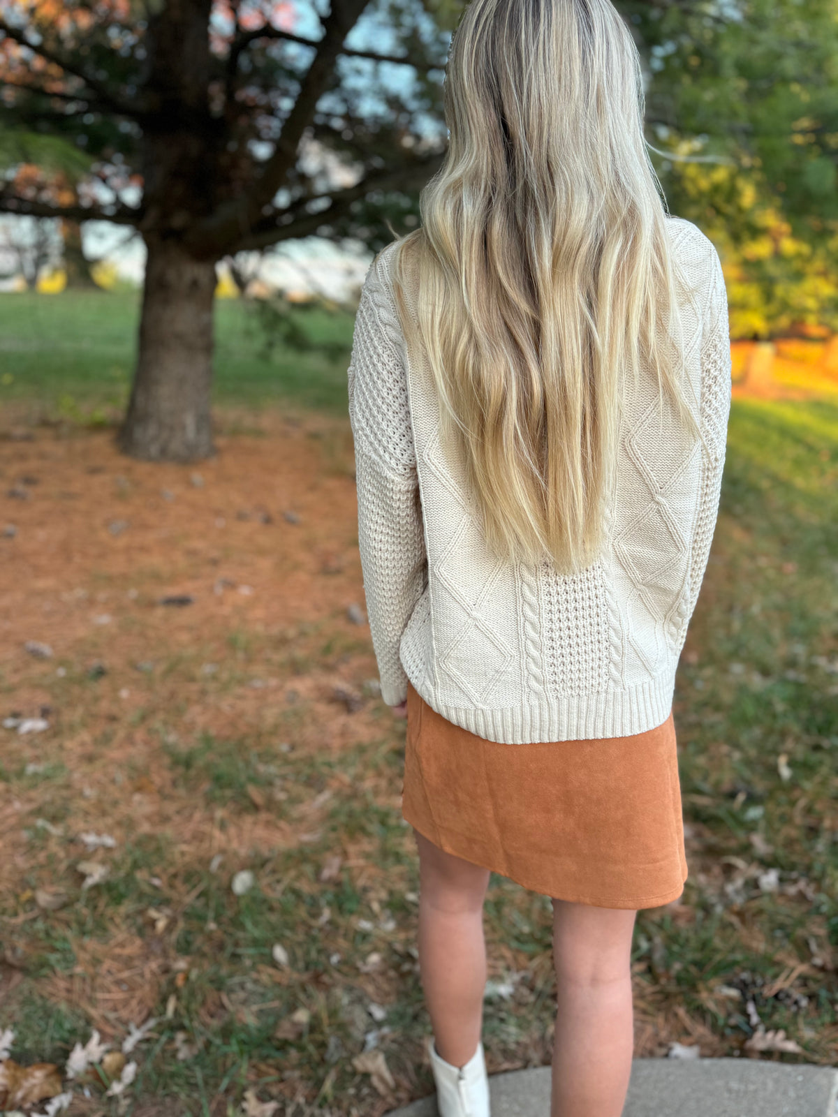 Camel Faux Suede Mini Skirt