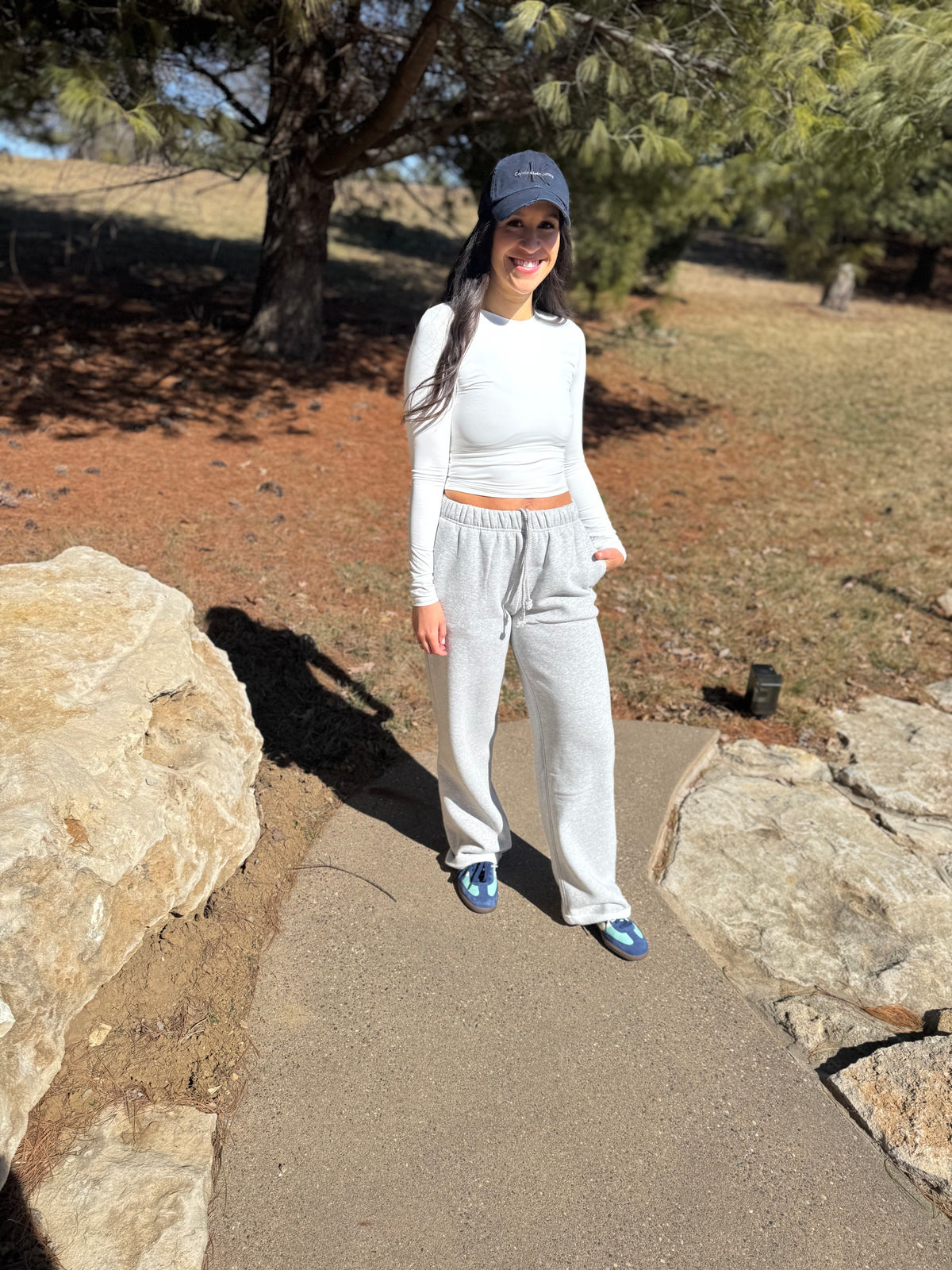 Heather Grey Wide Leg Fleece Sweatpants