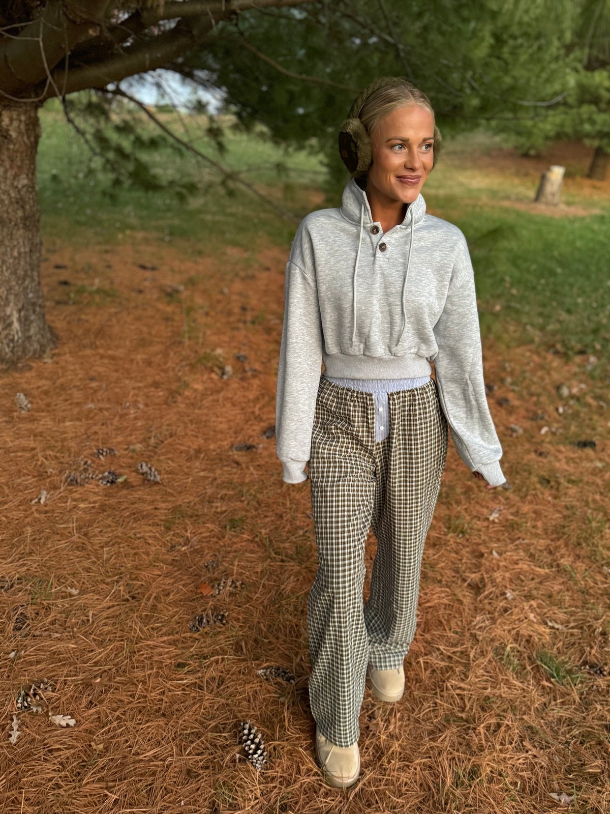 Heather Grey Cropped Sweatshirt