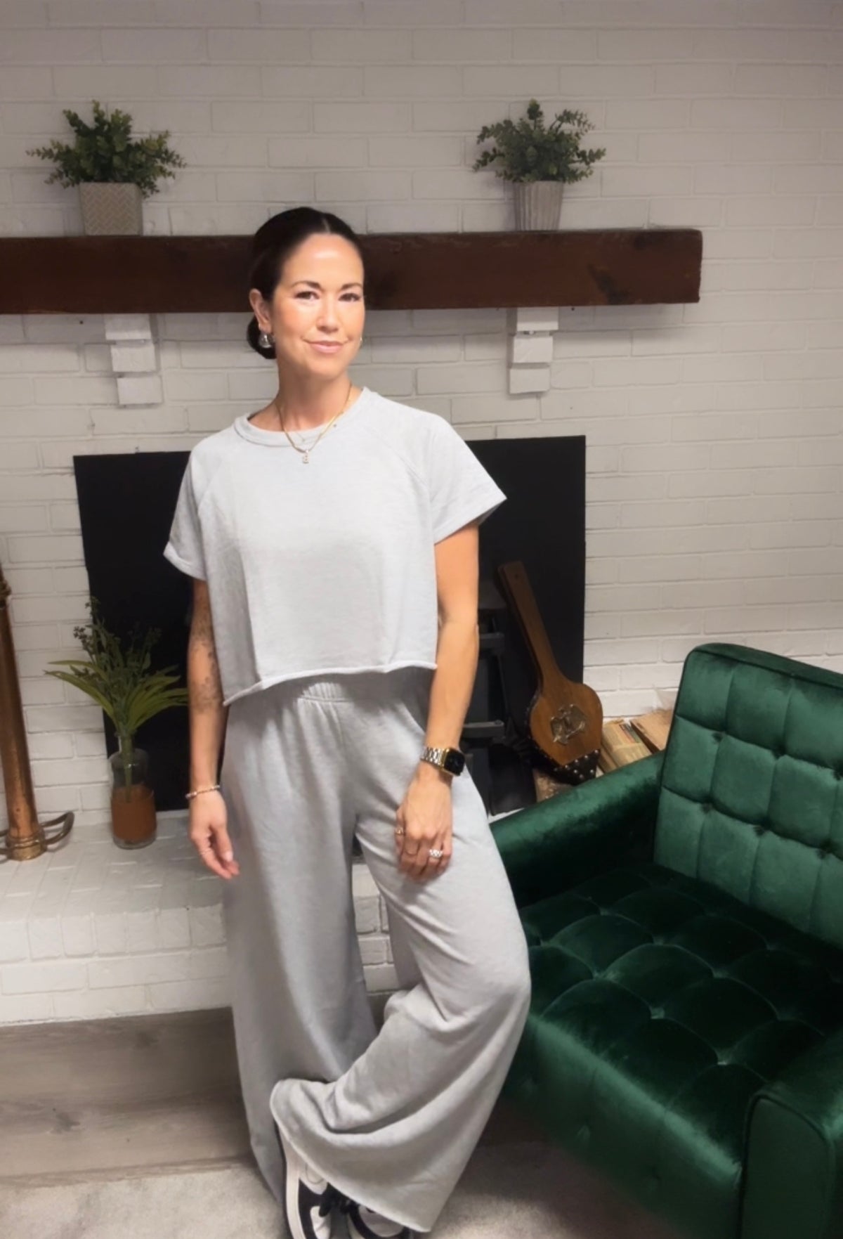 Heather Grey Wide Leg Sweatpants