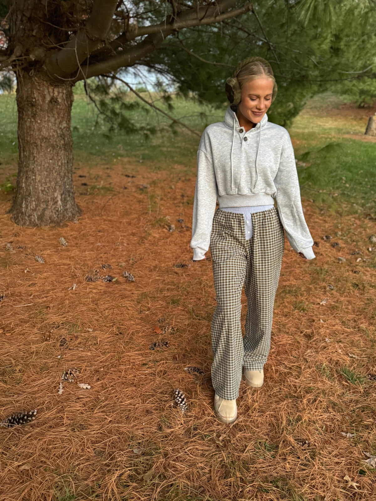 Heather Grey Cropped Sweatshirt