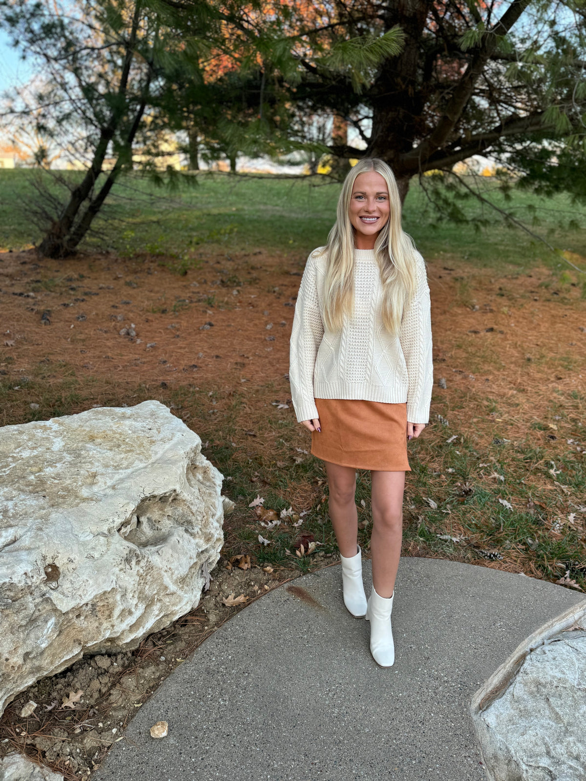 Camel Faux Suede Mini Skirt