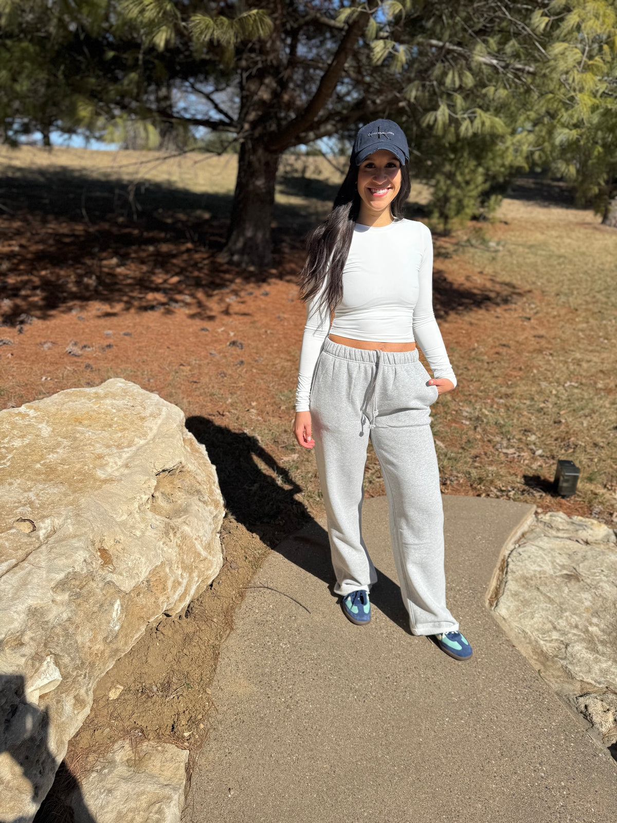 Heather Grey Wide Leg Fleece Sweatpants