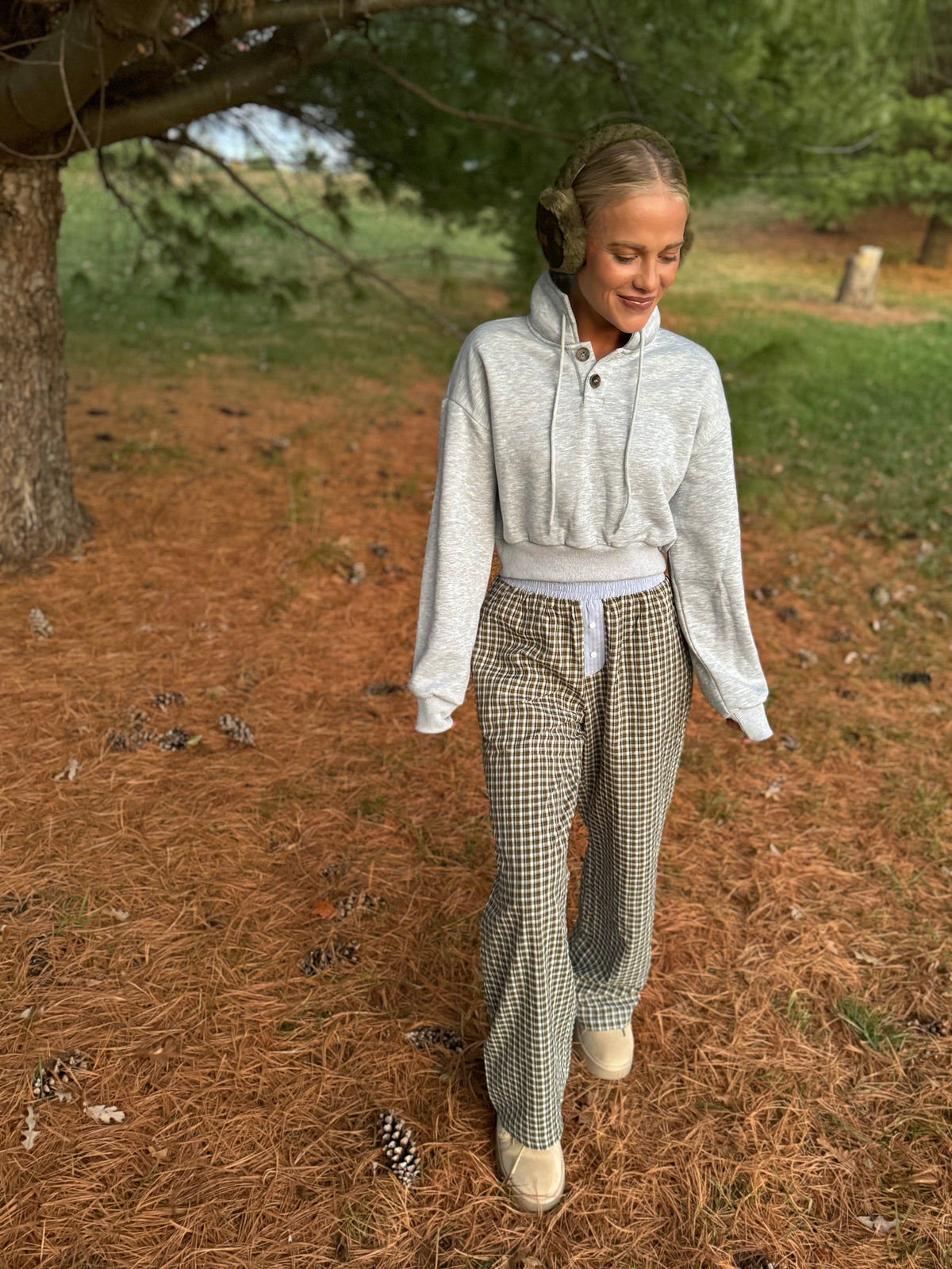 Heather Grey Cropped Sweatshirt