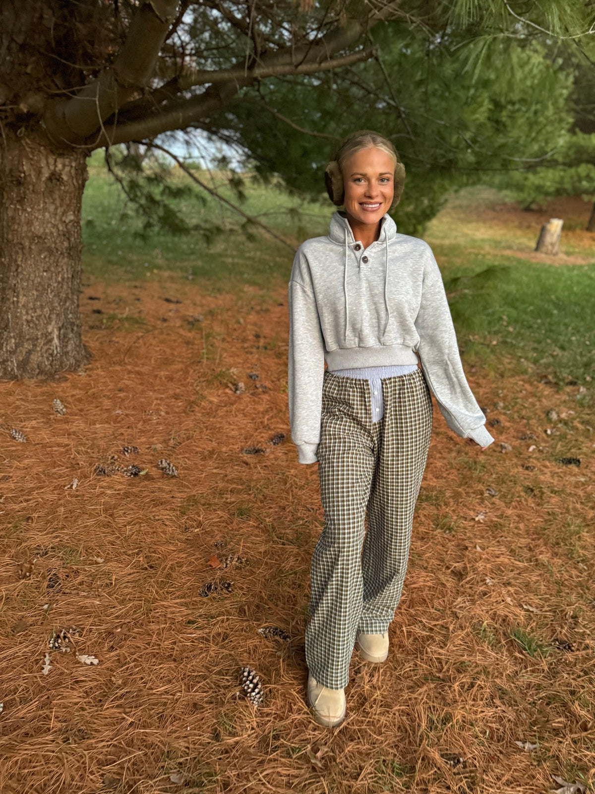 Heather Grey Cropped Sweatshirt