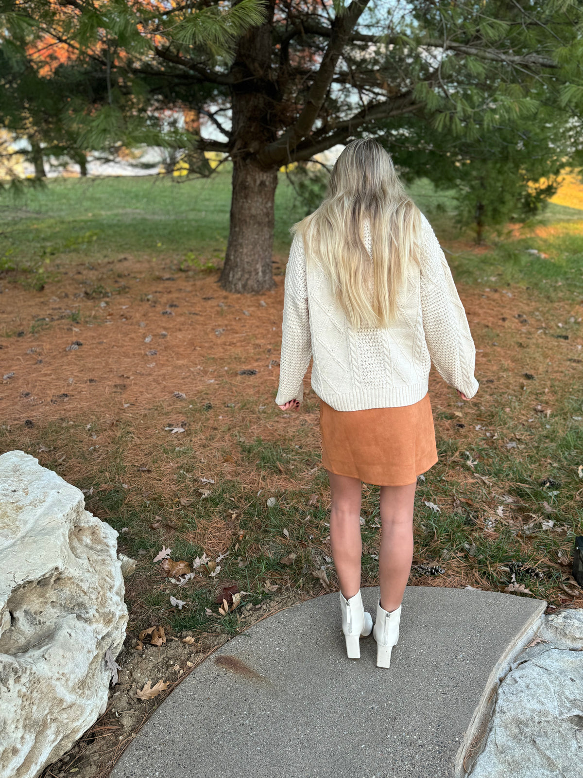 Camel Faux Suede Mini Skirt