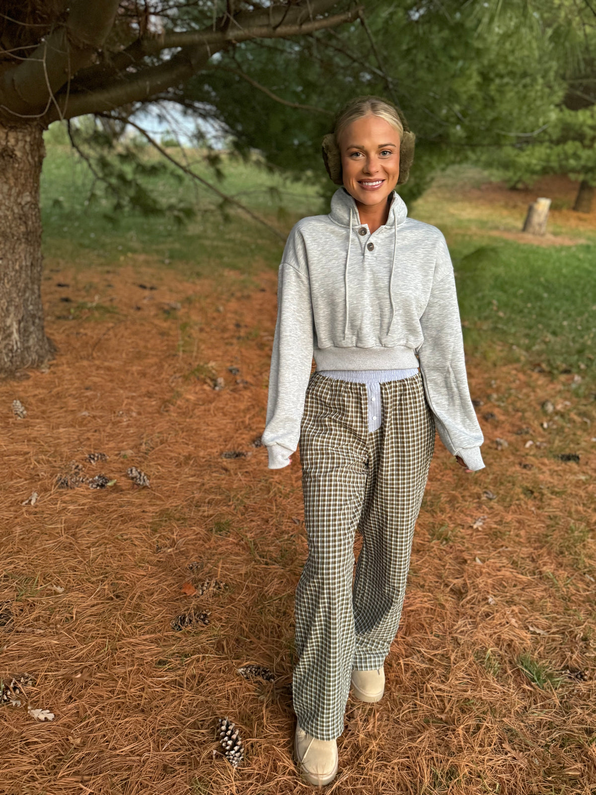 Heather Grey Cropped Sweatshirt