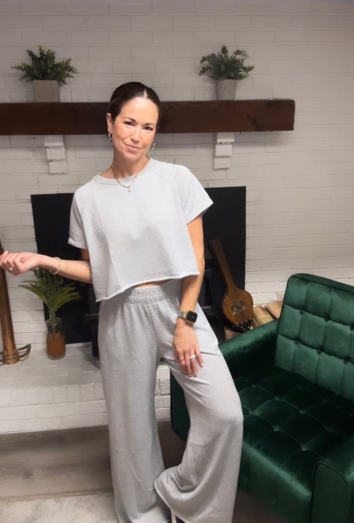 Heather Grey Wide Leg Sweatpants