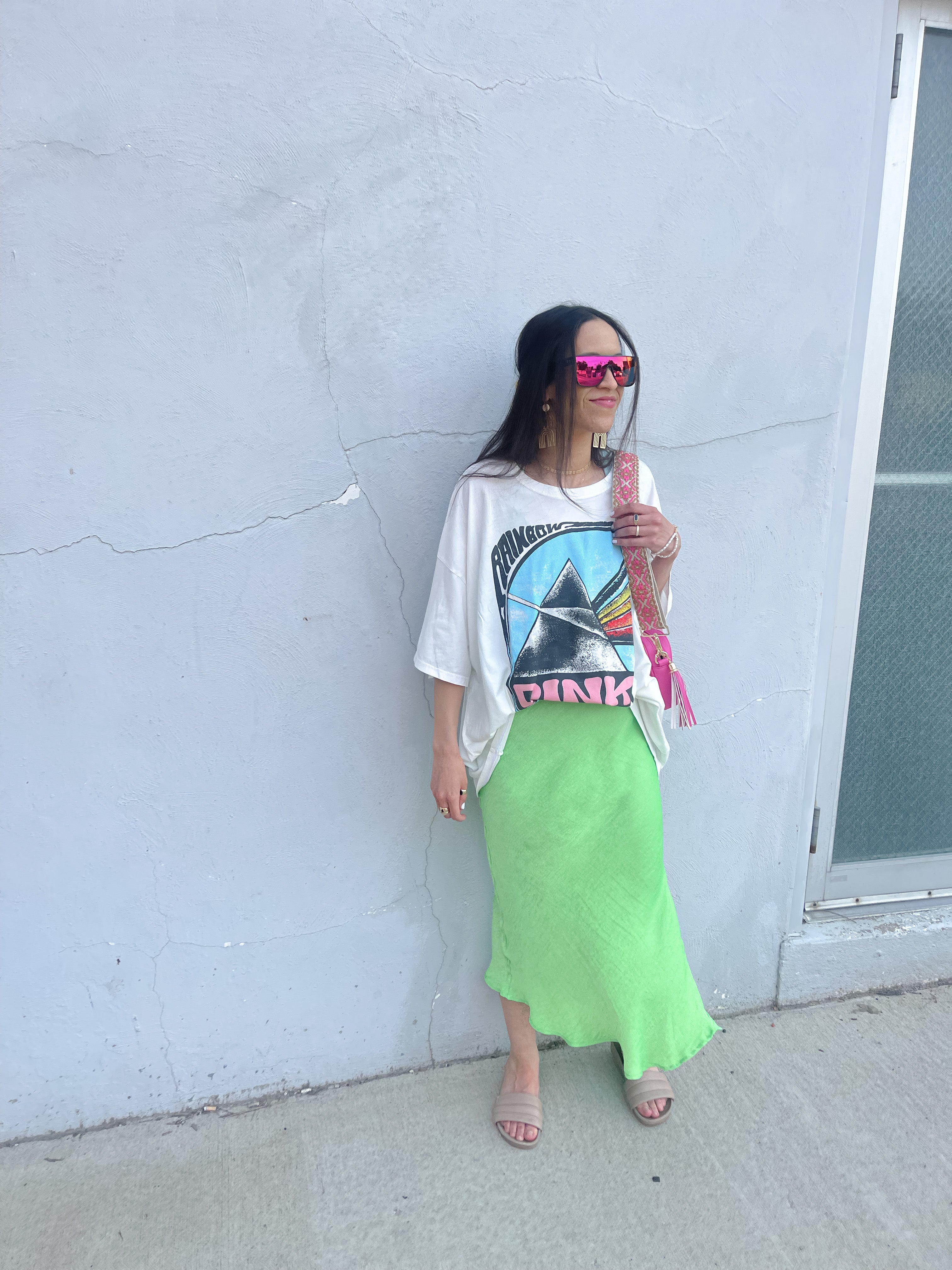 Neon green midi skirt hotsell