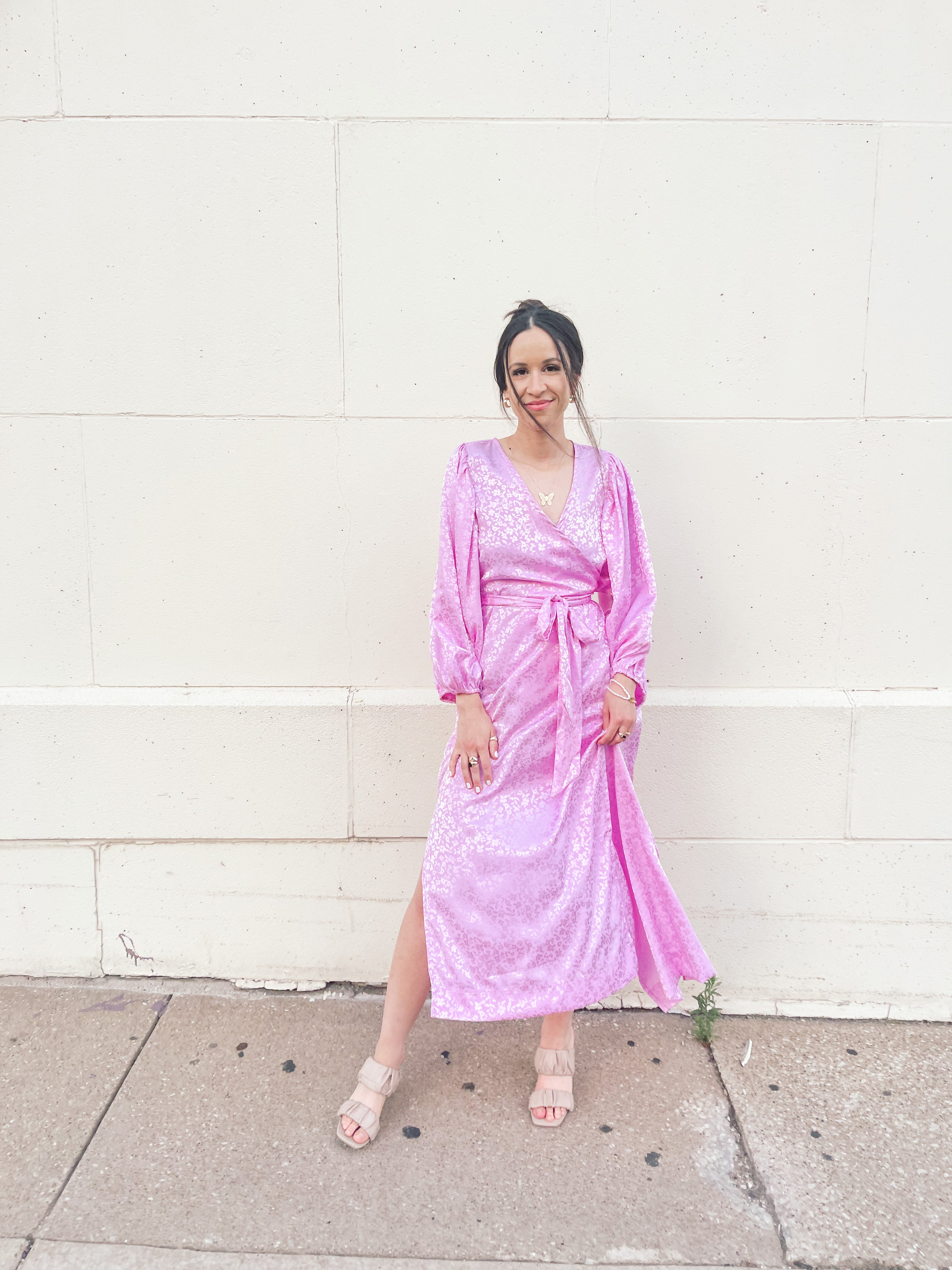 Topshop pink hotsell wrap dress